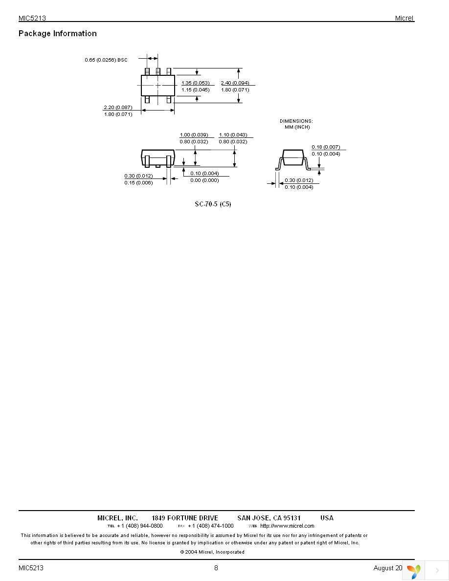 MIC5213-3.3YC5 TR Page 8